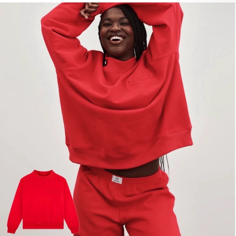 PARKE Women's Vibrant Red Mock Neck